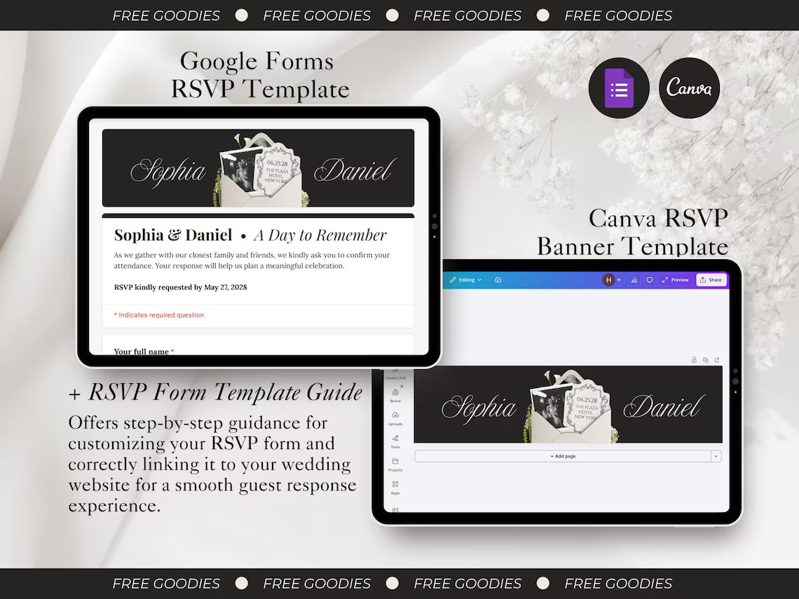 White and Black Wedding Website Template with RSVP and Countdown Timer Editable Old Money Canva Site Digital Invitation for Classic Wedding - Image 12