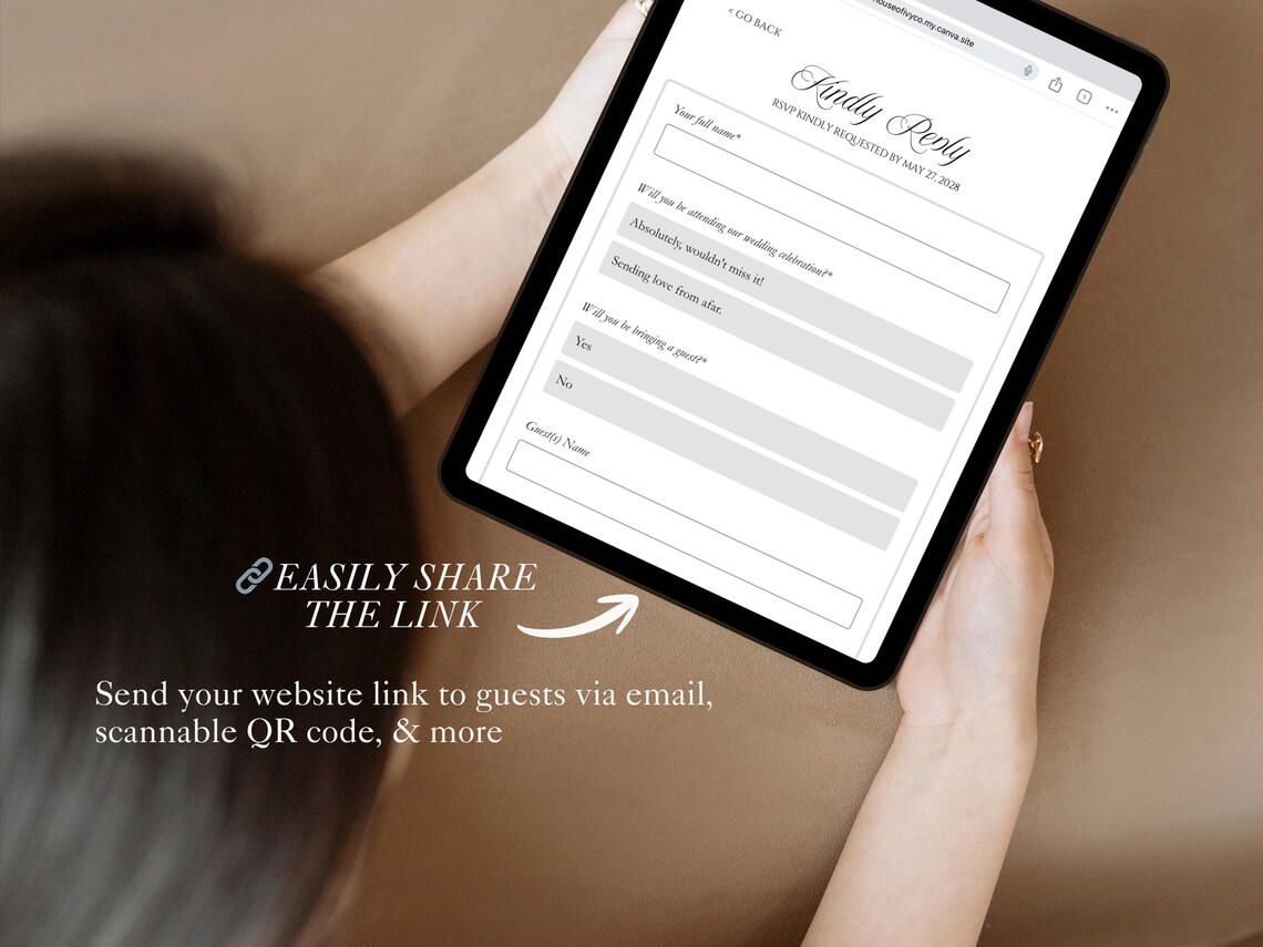 White and Black Wedding Website Template with RSVP and Countdown Timer Editable Old Money Canva Site Digital Invitation for Classic Wedding - Image 3